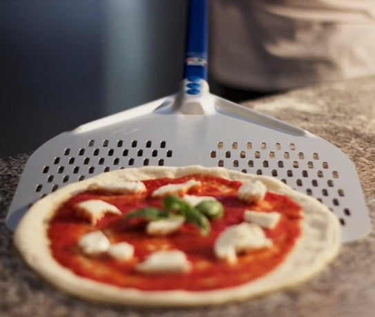 GI Metal Aluminium Rectangular Perforated Pizza Peel - Azzurra Line GI Metal Aluminium Rectangular Perforated Pizza Peel - Azzurra Line
