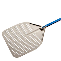 GI Metal Aluminium Rectangular Perforated Pizza Peel - Azzurra Line