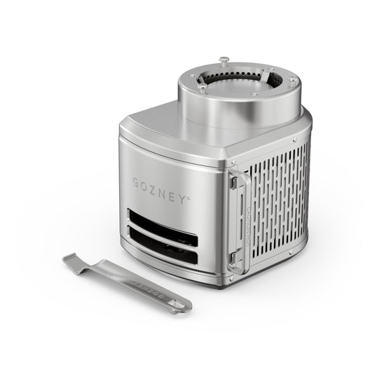 Roccbox comes with oven, gas burner, gas regulator, pizza peel, bottle opener, user manual and recipe book by Gozney | Dual Fuel Option
