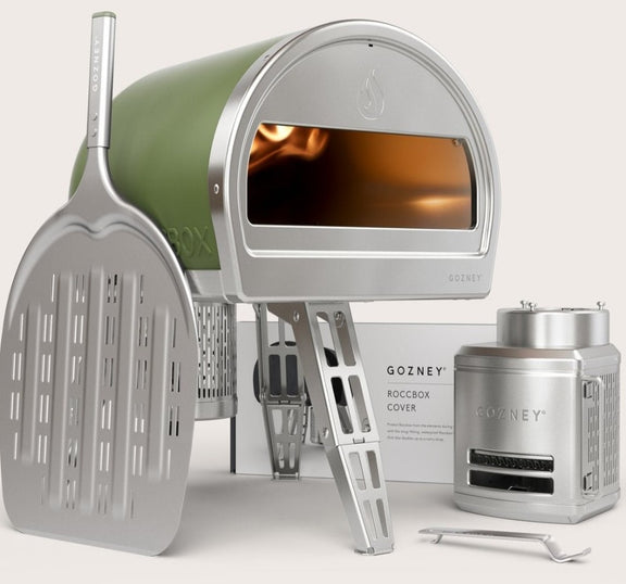 Roccbox comes with oven, gas burner, gas regulator, pizza peel, bottle opener, user manual and recipe book by Gozney | Dual Fuel Option