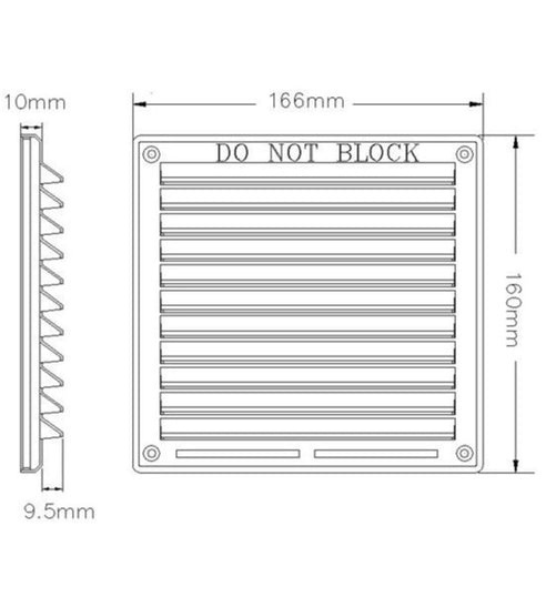 6×6 Louvre Ventilator - Sand/Buff