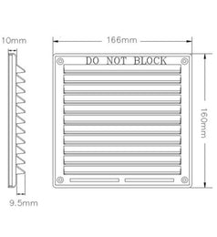 6×6 Louvre Ventilator - Sand/Buff