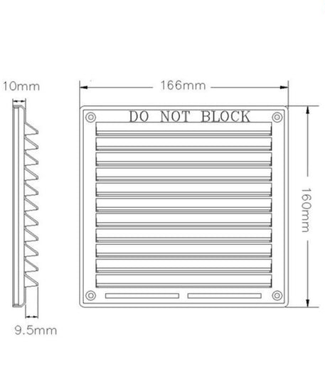 6×6 Louvre Ventilator - Terracotta