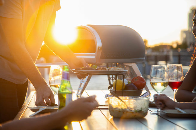 Roccbox comes with oven, gas burner, gas regulator, pizza peel, bottle opener, user manual and recipe book by Gozney | Dual Fuel Option